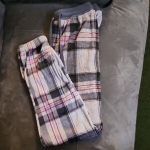Secret Treasures Kids Plaid Joggers in Gray, Pink and White